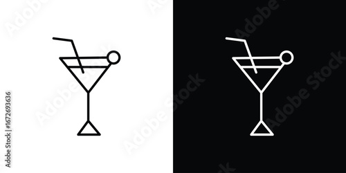 Citrus Glass icon in line art versions on white background