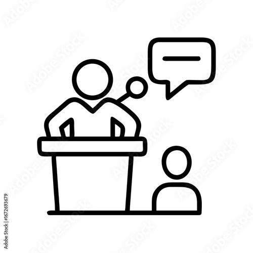 Presentation with Negative Feedback and Question, Represented by Simple Iconography