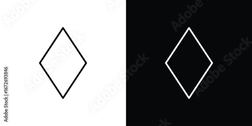 Card-diamond icon in line art versions on white background