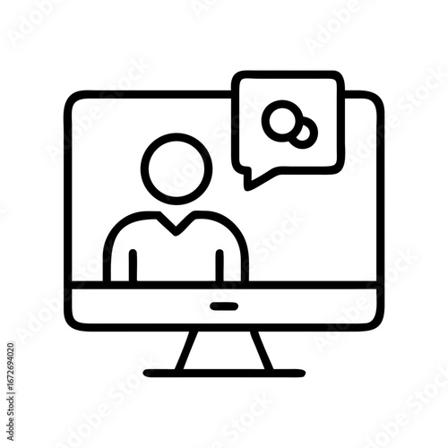Online meeting vector illustration, conference call icon, video call symbol