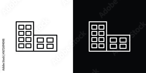 Build icon in line art versions on white background