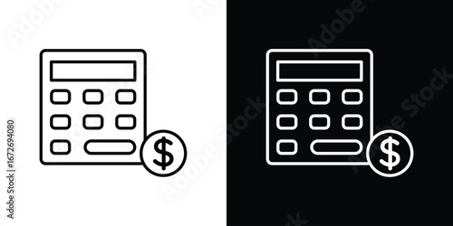 Budget icon in line art versions on white background