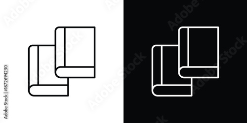 Book copy icon in line art versions on white background