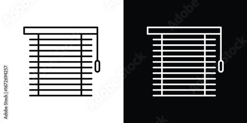 Blinds icon in line art versions on white background