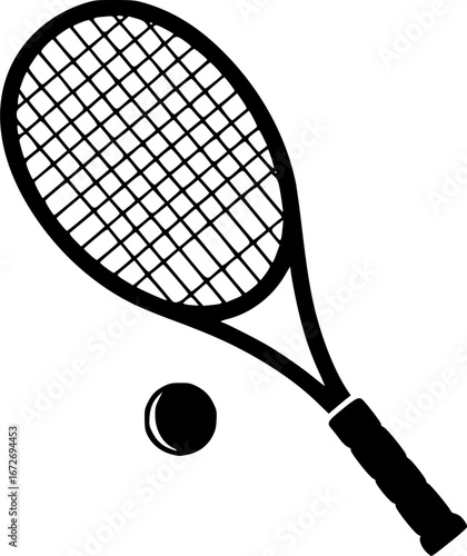 Squash racket silhouette, Squash racket svg, Racket silhouette, Squash racket and ball logo, Racket svg, Squash racket vector illustration