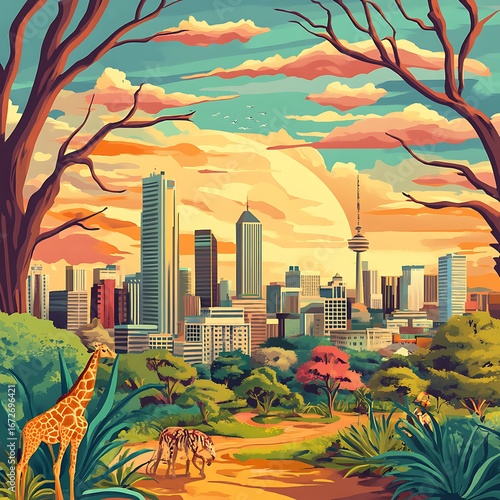 Beautiful nairobi kenya capital panoramic skyline high resolution picture