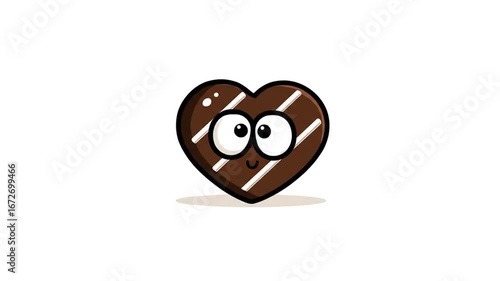 Cute chocolate heart graphic design