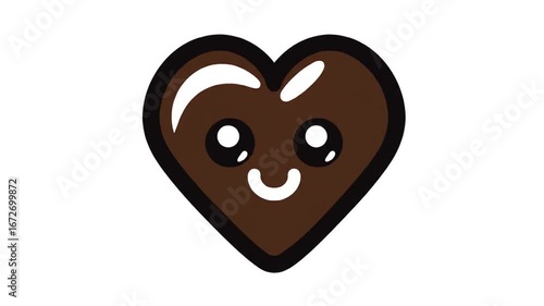 Cute chocolate heart graphic