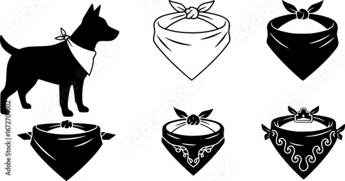 Pet bandana svg, Pet bandana silhouette, Pet bandana clipart, Dog bandana, Dog scarves, Dog bandana vector, Cat bandana svg, Cat bandana silhouette.