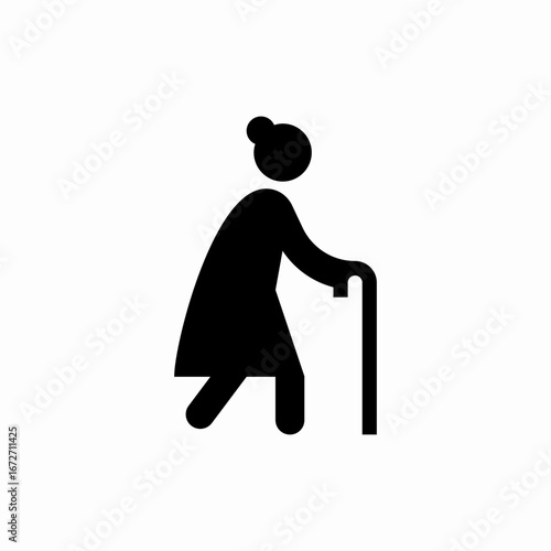 elder woman icon sign vector