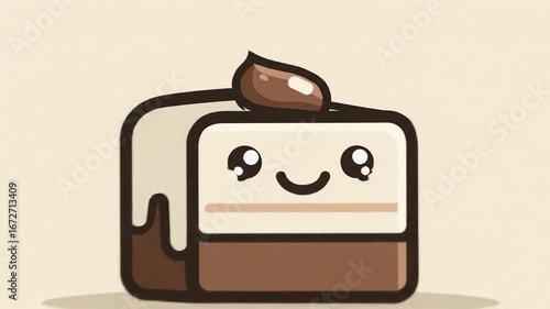 Cute cartoon cake illustration