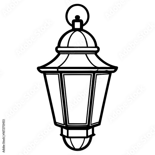 Vintage hanging lantern with a classic design, perfect for decorative purposes and historical ambiance
