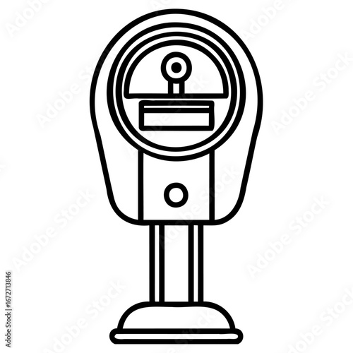 Vintage parking meter illustration, a classic street furniture for paid parking