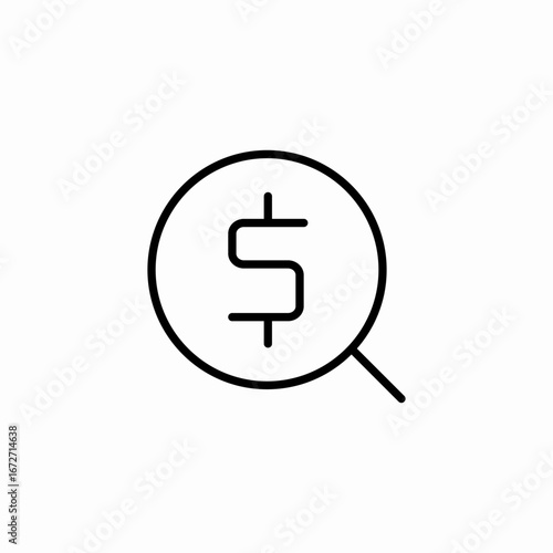 dollar search icon sign vector