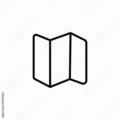 folded paper icon sign vector