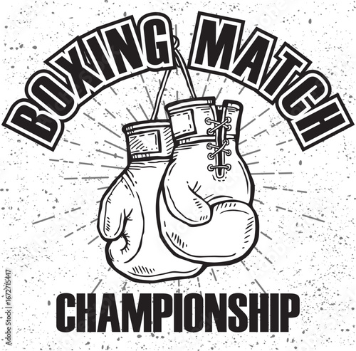 Boxing design over white background.Boxing match, vector illustration