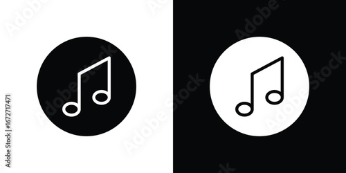 Music icon flat stock illustrations set