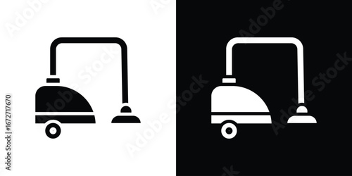 Vacuum cleaner icon flat stock illustrations set