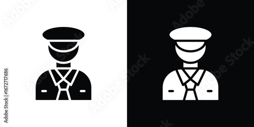 User pilot icon flat stock illustrations set