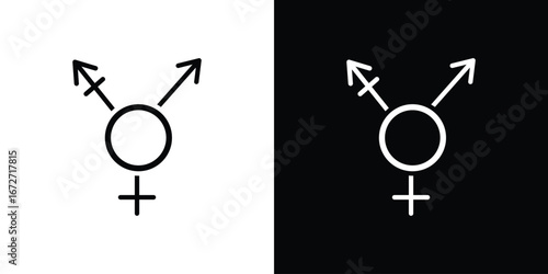 Transgender icon flat stock illustrations set