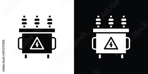 Transformer icon flat stock illustrations set