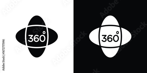 Tour virtual icon flat stock illustrations set