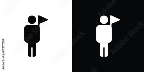 Tour guide people icon flat stock illustrations set