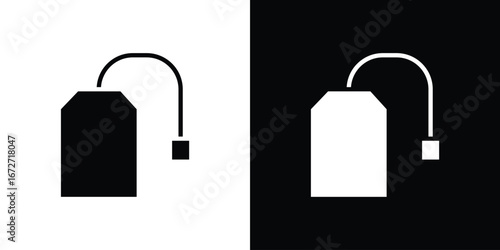 Tea bag icon flat stock illustrations set