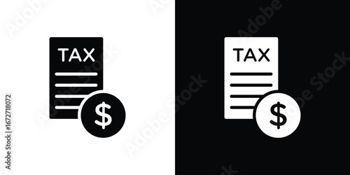 Tax icon flat stock illustrations set