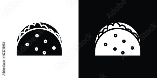 Taco icon flat stock illustrations set