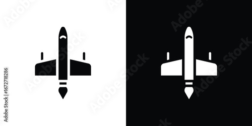 Space shuttle icon flat stock illustrations set