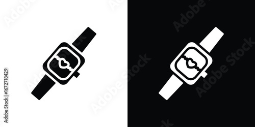 Smart watch icon flat stock illustrations set