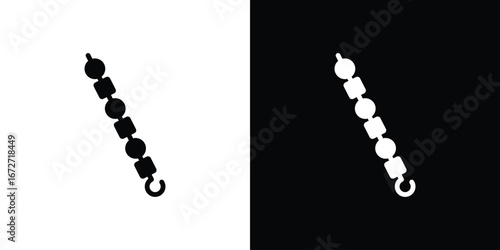 Skewer icon flat stock illustrations set