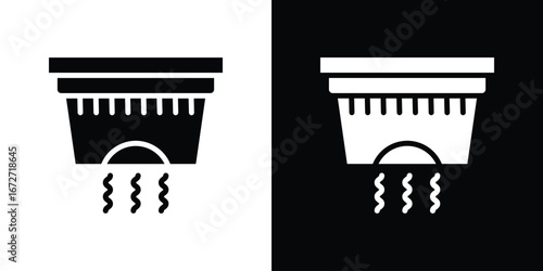 Sensor smoke icon flat stock illustrations set