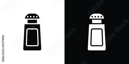 Salt shaker icon flat stock illustrations set