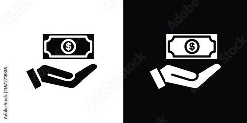 Salary icon flat stock illustrations set