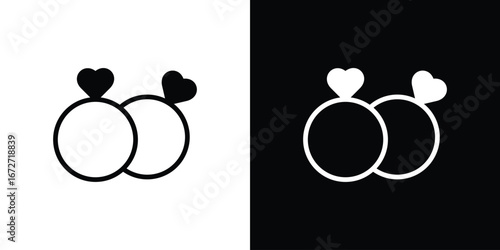 Ring icon flat stock illustrations set