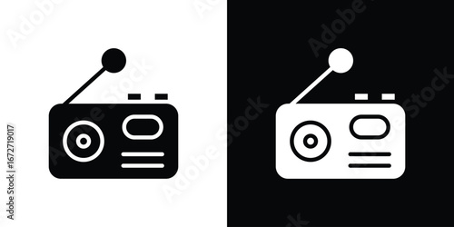 Radio icon flat stock illustrations set