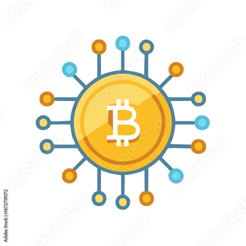 Bitcoin Cryptocurrency Digital Finance Illustration