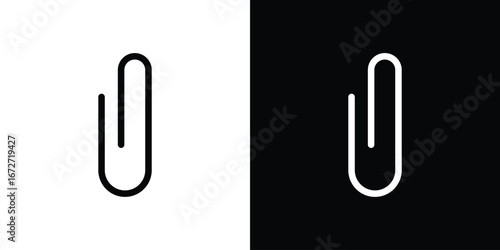 Paperclip icon flat stock illustrations set