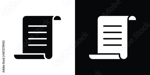 Paper Scroll icon flat stock illustrations set