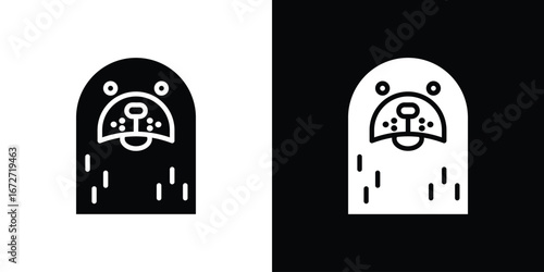 Otter icon flat stock illustrations set