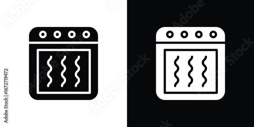 Oven icon flat stock illustrations set