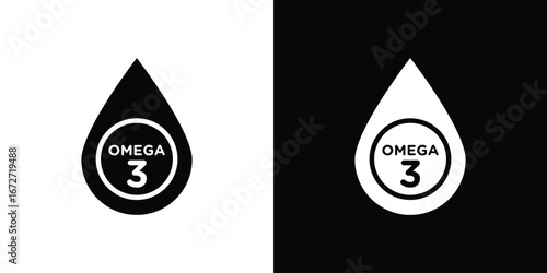 Omega icon flat stock illustrations set