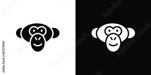 Photography Monkey icon flat stock illustrations set