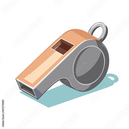 Illustration of a peach and grey whistle used by referees coaches trainers teachers or sports officials to direct attention and signal players