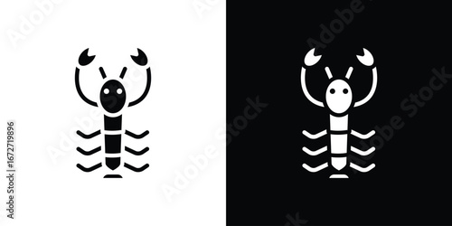 Lobster icon flat stock illustrations set
