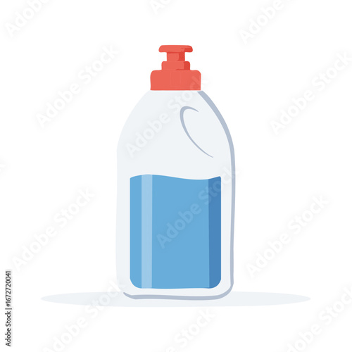 Dish Soap Dispenser: Transparent Bottle with Orange Cap, Kitchen Cleaning Supplies