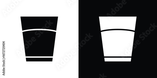Half Glass icon flat stock illustrations set