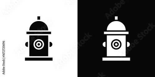 Fire hydrant icon flat stock illustrations set